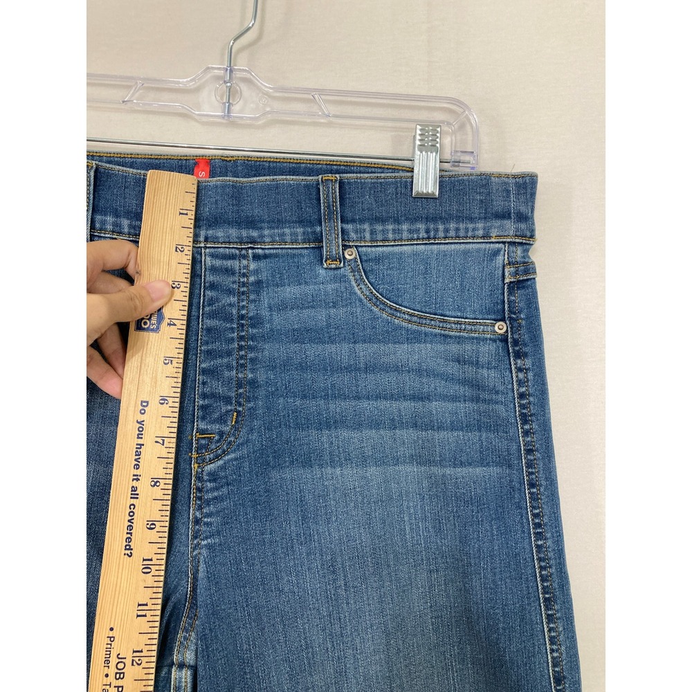 SPANX Seamed Front Wide Leg Jeans Size XL Vintage Indigo Pull-on Comfy - Picture 8 of 11